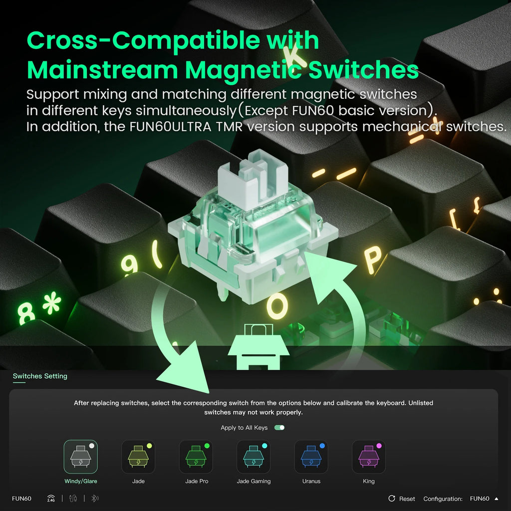 Teclado Mecânico Akko MonsGeek FUN60 - Gaming 60% com Switches Magnéticos e RGB